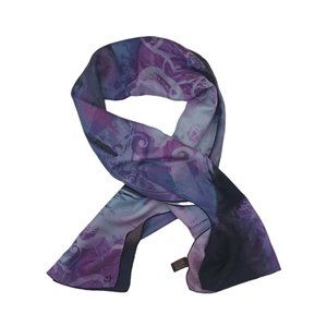 DANER Purple Art Silk Scarf 61"/ 17” EC